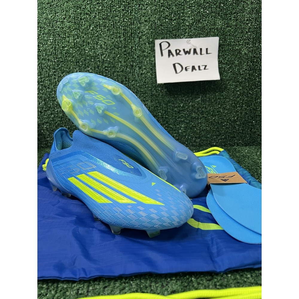 Adidas F50 Elite Laceless FG Lucid Blue Soccer Cleats Mens 7.5 Womens 8.5 JR6461